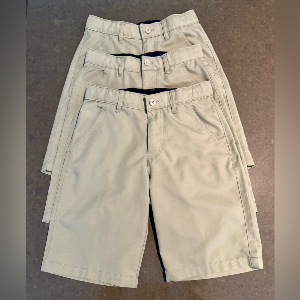 Set/3 French Toast Boys Flat Front Performance Stretch Short Size 12